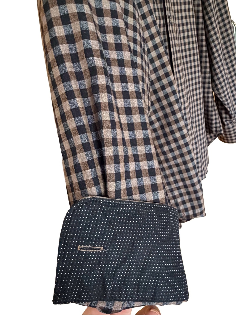 Bugatchi Uomo | Men’s Classic Fit Brown Black Gingham Shirt | Large